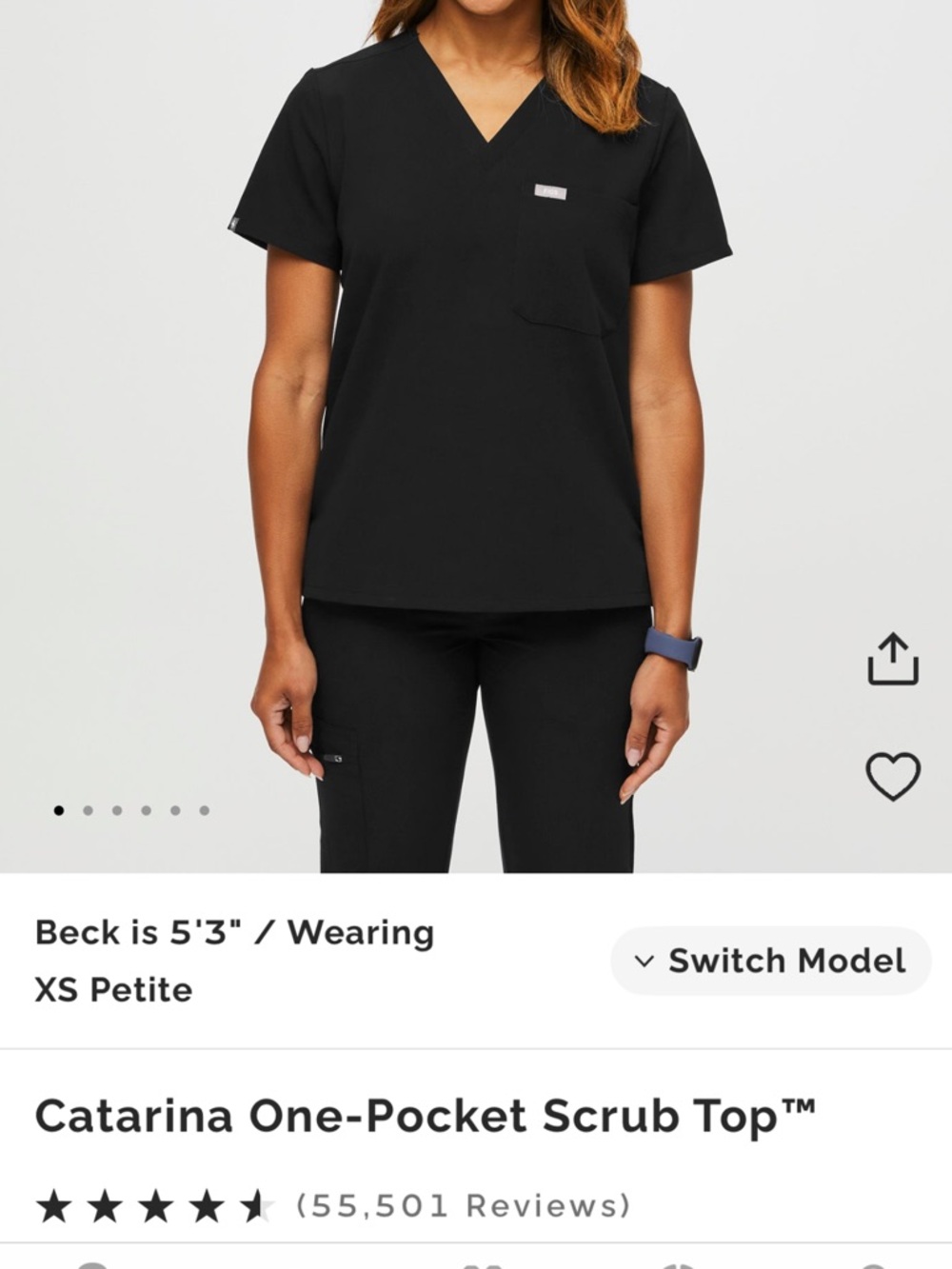 Figs Catarina One- Pocket Scrub Top Petite